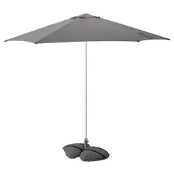 IKEA HÖGÖN / IGGÖN(895.762.06) зонтик с базой, серый/темно -серый