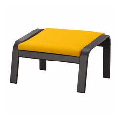 IKEA POÄNG (993.872.72) подставка для ног, черно-коричневый / желтый скифтебо