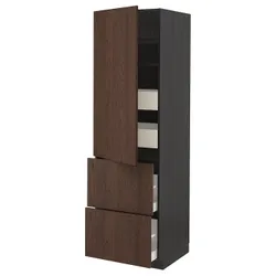 IKEA METOD / MAXIMERA(394.058.82) w sz z pół / 4 szu / drz / 2 fr, черный/синарп коричневый