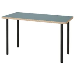IKEA LAGKAPTEN / ADILS(395.233.38) рабочий стол, серо-бирюзовый/черный