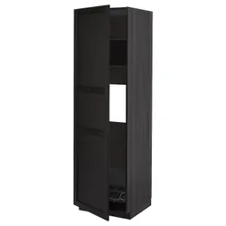 IKEA METOD(894.619.22) Высокий шкаф, полки/корзина, Черный/Лерхиттан, окрашенный черным