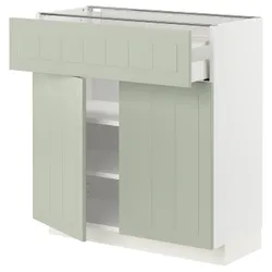IKEA METOD / MAXIMERA(694.863.63) Нижний ящик шкафа/2 двери, белый/Стенсунд светло-зеленый