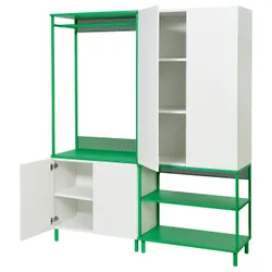 IKEA PLATSA(895.784.89) гардероб с 4 дверями, Белый фоннес/зеленый