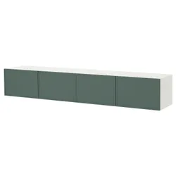 IKEA BESTÅ(996.035.77) Телевизионная скамья с дверями, Белый/Крукмакаре темно -серый