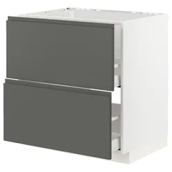 IKEA METOD / MAXIMERA (393.100.11) 2 шт + 2 шт / 2 шт, білий / Voxtorp темно-сірий