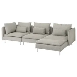 IKEA SÖDERHAMN (993.058.27) 4-місний диван, з шезлонгом / Viarp бежевий / коричневий