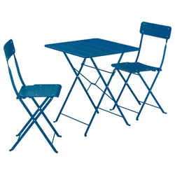 IKEA SUNDSÖ(095.730.23) Стол и 2 складных стульев, Внешний флот/темно -синий