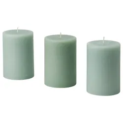 IKEA HEDERSAM (005.023.08) блочна ароматична свічка, Свіжа трава / салатовий