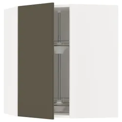 IKEA METOD(995.584.62) кутова навісна шафа з каруселлю, білий/Хавсторп коричнево-бежевий
