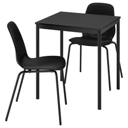 IKEA SANDSBERG / LIDÅS(795.088.97) стол и 2 стула, черный/черный/черный/черный