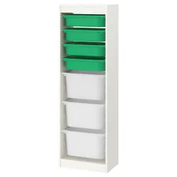 IKEA TROFAST(493.359.21) полка с контейнерами, белый / зеленый белый