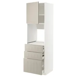 IKEA METOD / MAXIMERA(294.587.91) висота шафи b / двері / 3 szu, білий/Stensund beige