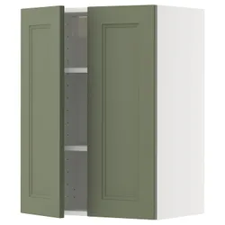 IKEA METOD(095.186.73) Настенный шкаф с полками/2 двери, Biały/Axstad Greya -green