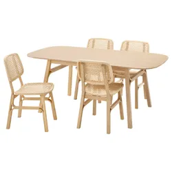 IKEA VOXLÖV / VOXLÖV(293.886.56) стол и 4 стула, бамбук / бамбук