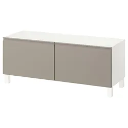 IKEA BESTÅ(895.687.44) Телевізійна лавка з дверима, Biały/Hammarsmed/Stubbarp Beige