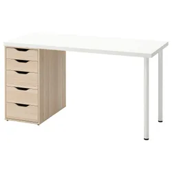 IKEA LAGKAPTEN / ALEX(694.319.74) письмовий стіл, ефект білого/білого мореного дуба