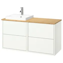 IKEA HAVBÄCK / ORRSJÖN(495.285.14) шафа для умивальника/умивальник/змішувач, білий/бамбук