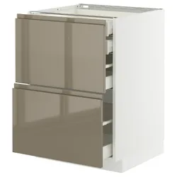 IKEA METOD / MAXIMERA(495.774.77) STJ 2FR/2N/WED/W., белый/voxtorp Gloss Dark -Brown