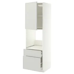 IKEA METOD / MAXIMERA(896.059.73) w sz n пиріг dr/2fr/śre/w sz, білий/Aspudden світло-сірий