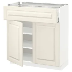 IKEA METOD / MAXIMERA(394.569.75) верхній ящик / 2 двері, білий / Bodbyn крем