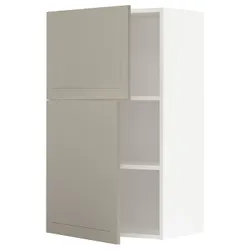 IKEA METOD(994.598.29) навісна шафа з полицями / 2 двер, білий/Stensund beige