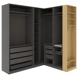 IKEA PAX(696.234.78) кутова шафа, темно-сірий темно-сірий/імітація дуба