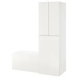 IKEA SMÅSTAD(794.837.07) шафа з висувним елементом, білий білий / з лавкою з місцем зберігання