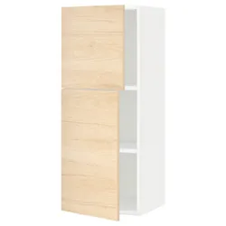 IKEA METOD(594.672.61) навісна шафа з полицями / 2 двер, білий/Askersund світлий попелястий малюнок