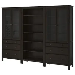 IKEA HEMNES (792.337.56) поєднання полиці з дверцятами/шухлядами, чорно-коричневий