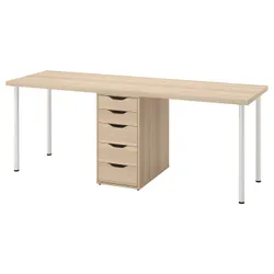 IKEA LAGKAPTEN / ALEX(296.076.68) рабочий стол, Biała bejca/имит. Белый дуб