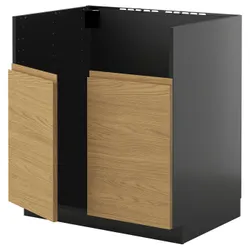 IKEA METOD(995.872.52) Кабінет ZL під високими, Czarnoszary/Voxtorp imit. дуб