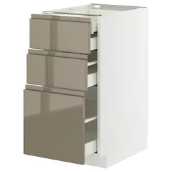 IKEA METOD / MAXIMERA(395.767.70) STJ 3FR/2N/WED/W., белый/voxtorp Gloss Dark -Brown