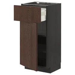 IKEA METOD / MAXIMERA(094.621.76) шкаф stj szu / дверь, черный / синарп коричневый
