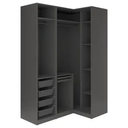 IKEA PAX / FYRUDDEN(495.817.66) угловой гардероб, темно -серый/синий