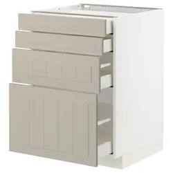 IKEA METOD / MAXIMERA (794.081.24) шкаф ст 4фр / 4ч, белый / Стенсунд бежевый