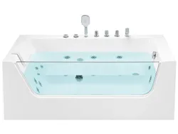 Левая угловая ванна с гидромассажем 170 x 80 см, белая PUQUIO