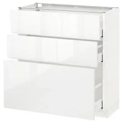 IKEA METOD / MAXIMERA (390.522.05) стоячий шкаф с 3 ящиками, белый / Рингхульт белый