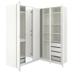 IKEA PAX / GRIMO/ÅHEIM(793.361.70) угловой шкаф, белое/белое зеркало