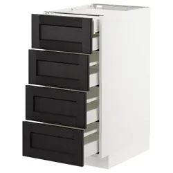 IKEA METOD / MAXIMERA (792.575.30) sz stj 4fr / 2n / 3wd, белый / лерхиттан черная морилка