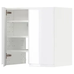 IKEA METOD(995.052.75) шафа з витяжкою та полицею/дверями, білий/Voxtorp глянсовий/білий