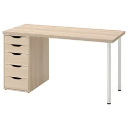 IKEA LAGKAPTEN / ALEX(194.320.23) письмовий стіл, ефект білого мореного дуба/білий