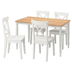 IKEA DANDERYD / INGOLF(693.925.38) стол и 4 стула, белый / шпон белого дуба