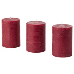 IKEA STÖRTSKÖN (405.023.11) блочная ароматическая свеча, черника / красный