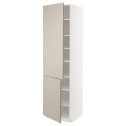 IKEA METOD(694.660.44) высокий шкаф с полками/2 дверцы, белый/Стенсунд бежевый