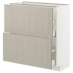 IKEA METOD / MAXIMERA (394.081.40) нижня шафа з 2 ящиками, білий / Stensund beige