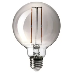 IKEA MOLNART(405.135.69) Светодиодная лампа E27 120 люмен, серая прозрачная стеклянная сфера