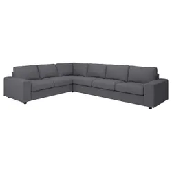 IKEA VIMLE(394.018.03) 5-місний кутовий диван, з широкими підлокітниками / Gunnared середньо-сірий