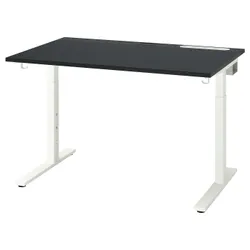 IKEA MITTZON(895.912.16) рабочий стол, Окрашенный черный и черный шпон/черный белый