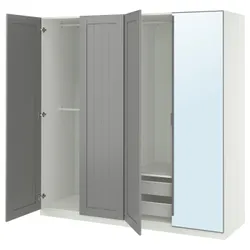 IKEA PAX / KAMMARTORP/GULLABERG(895.725.76) Комбинация гардероба, Белый/зеркальный серый