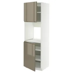 IKEA METOD(995.774.13) Sza St Piek 2 др/половина, белый/voxtorp Gloss Dark -Brown
